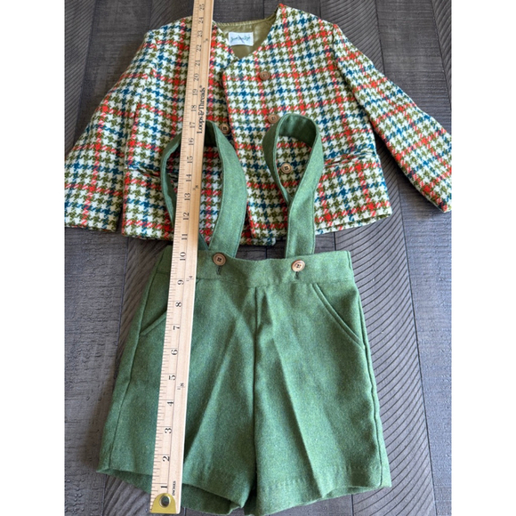 Vintage Jack Tar Togs Toddler Set | Wool Houndstooth Blazer & Green Shorts - Picture 8 of 10